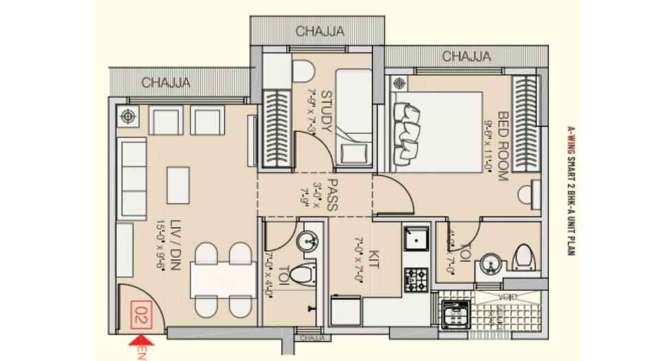 Ruparel-Urbana-Floor-Plan-2-BHK